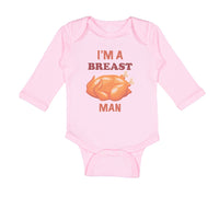 Long Sleeve Bodysuit Baby I'M A Breast Man Funny Humor Boy & Girl Clothes Cotton