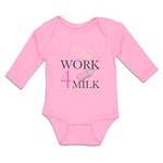 Long Sleeve Bodysuit Baby Will Work 4 Milk Boy & Girl Clothes Cotton