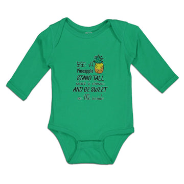 Long Sleeve Bodysuit Baby Pineapple Stand Tall Wear Crown Sweet Inside Cotton