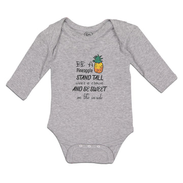 Long Sleeve Bodysuit Baby Pineapple Stand Tall Wear Crown Sweet Inside Cotton