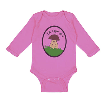 Long Sleeve Bodysuit Baby Mushroom Saying I'M Fun-Guy Boy & Girl Clothes Cotton