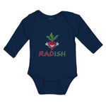 Long Sleeve Bodysuit Baby Radish with Smile Vegetable Boy & Girl Clothes Cotton
