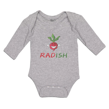 Long Sleeve Bodysuit Baby Radish with Smile Vegetable Boy & Girl Clothes Cotton