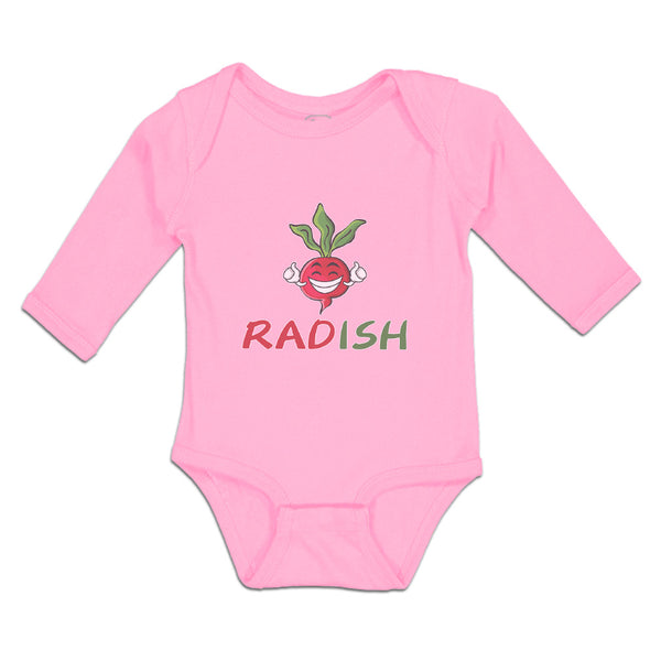 Long Sleeve Bodysuit Baby Radish with Smile Vegetable Boy & Girl Clothes Cotton