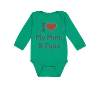 Long Sleeve Bodysuit Baby I Heart My Mimi & Papa Grandparents Boy & Girl Clothes