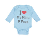 Long Sleeve Bodysuit Baby I Heart My Mimi & Papa Grandparents Boy & Girl Clothes