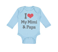 Long Sleeve Bodysuit Baby I Heart My Mimi & Papa Grandparents Boy & Girl Clothes