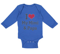 Long Sleeve Bodysuit Baby I Heart My Mimi & Papa Grandparents Boy & Girl Clothes