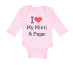 Long Sleeve Bodysuit Baby I Heart My Mimi & Papa Grandparents Boy & Girl Clothes