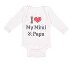 Long Sleeve Bodysuit Baby I Heart My Mimi & Papa Grandparents Boy & Girl Clothes