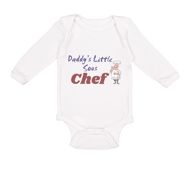 Long Sleeve Bodysuit Baby Daddy's Little Sous Chef Cooking Dad Father's Day - Cute Rascals