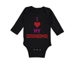 Long Sleeve Bodysuit Baby I Heart My Grandma Love Grandmother Grandma Cotton