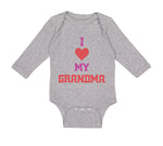 Long Sleeve Bodysuit Baby I Heart My Grandma Love Grandmother Grandma Cotton