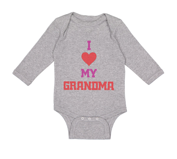 Long Sleeve Bodysuit Baby I Heart My Grandma Love Grandmother Grandma Cotton