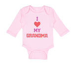 Long Sleeve Bodysuit Baby I Heart My Grandma Love Grandmother Grandma Cotton