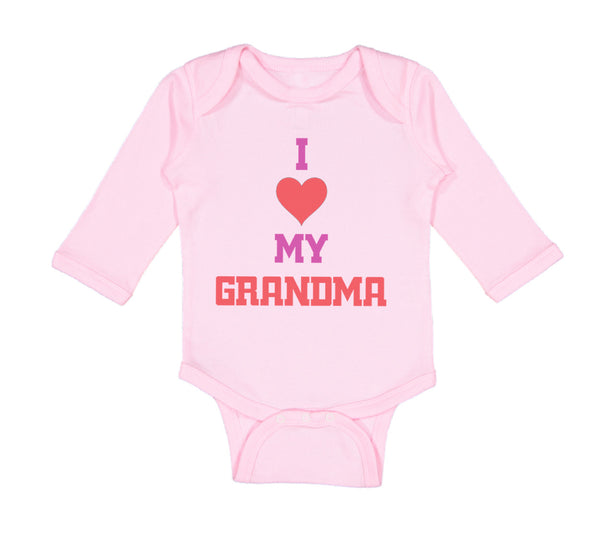 Long Sleeve Bodysuit Baby I Heart My Grandma Love Grandmother Grandma Cotton