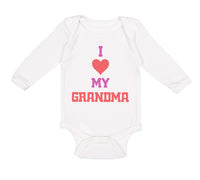 Long Sleeve Bodysuit Baby I Heart My Grandma Love Grandmother Grandma Cotton