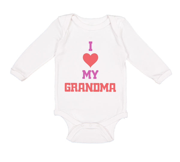 Long Sleeve Bodysuit Baby I Heart My Grandma Love Grandmother Grandma Cotton