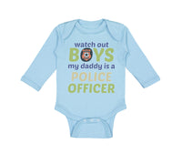 Long Sleeve Bodysuit Baby Watch Boys Daddy Officer Dad Father's B Cotton