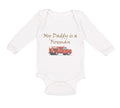 Long Sleeve Bodysuit Baby My Daddy Is A Fireman Firefighter Dad Father's Day