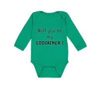 Long Sleeve Bodysuit Baby Will You Be My Godfather Pregnancy Baby Announcement