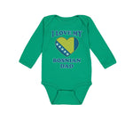 Long Sleeve Bodysuit Baby I Love My Bosnian Dad Father's Day Boy & Girl Clothes