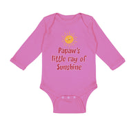 Long Sleeve Bodysuit Baby Papaw's Ray Sunshine Grandpa Grandfather Dad Cotton