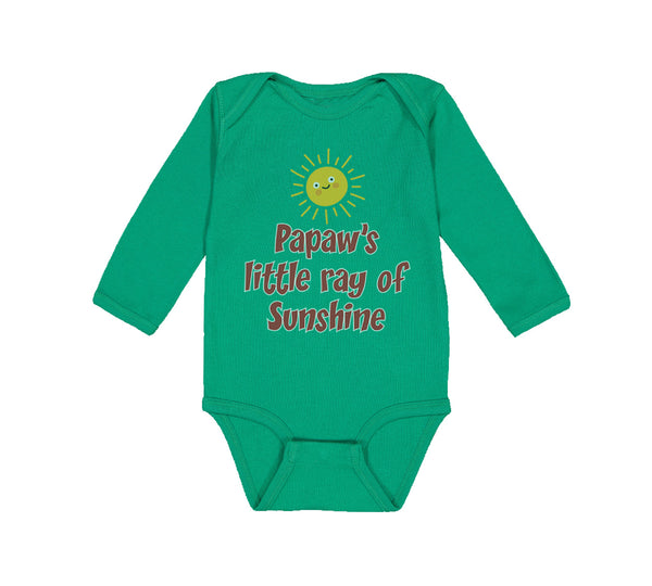 Long Sleeve Bodysuit Baby Papaw's Ray Sunshine Grandpa Grandfather Dad Cotton