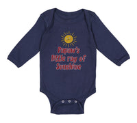 Long Sleeve Bodysuit Baby Papaw's Ray Sunshine Grandpa Grandfather Dad Cotton