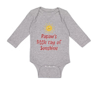 Long Sleeve Bodysuit Baby Papaw's Ray Sunshine Grandpa Grandfather Dad Cotton