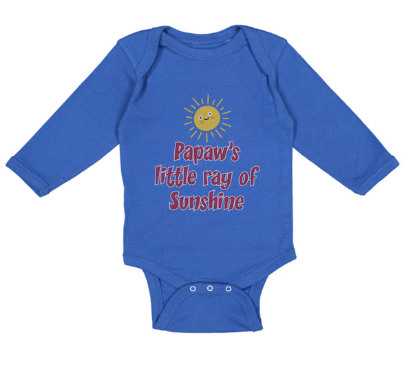 Long Sleeve Bodysuit Baby Papaw's Ray Sunshine Grandpa Grandfather Dad Cotton