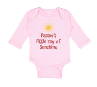 Long Sleeve Bodysuit Baby Papaw's Ray Sunshine Grandpa Grandfather Dad Cotton