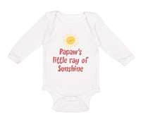 Long Sleeve Bodysuit Baby Papaw's Ray Sunshine Grandpa Grandfather Dad Cotton