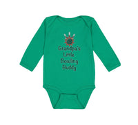 Long Sleeve Bodysuit Baby Grandpa's Little Bowling Buddy Grandpa Grandfather - Cute Rascals