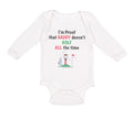 Long Sleeve Bodysuit Baby I'M Proof Daddy Doesn'T Golf Dad Father's Cotton