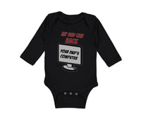 Long Sleeve Bodysuit Baby My Dad Hack Your Programmer Coder Father's Cotton