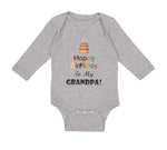 Long Sleeve Bodysuit Baby Happy Birthday to My Grandpa Grandfather Cotton - Cute Rascals