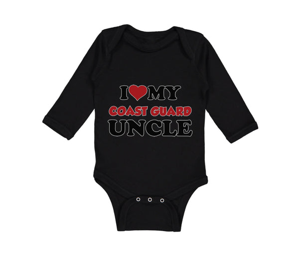 Long Sleeve Bodysuit Baby I Love My Coast Guard Uncle Boy & Girl Clothes Cotton