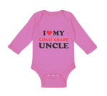 Long Sleeve Bodysuit Baby I Love My Coast Guard Uncle Boy & Girl Clothes Cotton