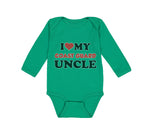 Long Sleeve Bodysuit Baby I Love My Coast Guard Uncle Boy & Girl Clothes Cotton