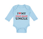 Long Sleeve Bodysuit Baby I Love My Coast Guard Uncle Boy & Girl Clothes Cotton