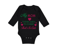 Long Sleeve Bodysuit Baby My Mom Thinks She Is in Charge - That's So Cute Cotton