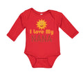 Long Sleeve Bodysuit Baby I Love My Nana Grandmother Grandma Style A Cotton