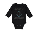 Long Sleeve Bodysuit Baby Grandpa's First Mate Grandpa Grandfather Cotton - Cute Rascals