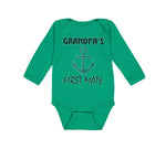 Long Sleeve Bodysuit Baby Grandpa's First Mate Grandpa Grandfather Cotton - Cute Rascals