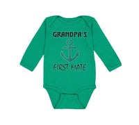 Long Sleeve Bodysuit Baby Grandpa's First Mate Grandpa Grandfather Cotton - Cute Rascals