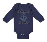 Long Sleeve Bodysuit Baby Grandpa's First Mate Grandpa Grandfather Cotton - Cute Rascals