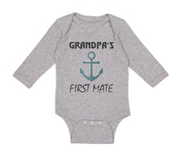 Long Sleeve Bodysuit Baby Grandpa's First Mate Grandpa Grandfather Cotton - Cute Rascals