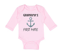 Long Sleeve Bodysuit Baby Grandpa's First Mate Grandpa Grandfather Cotton - Cute Rascals