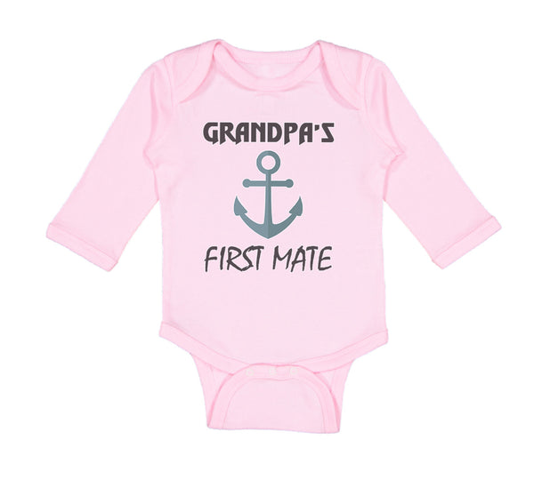 Long Sleeve Bodysuit Baby Grandpa's First Mate Grandpa Grandfather Cotton - Cute Rascals